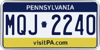 PA license plate MQJ2240