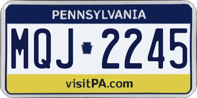 PA license plate MQJ2245