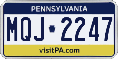 PA license plate MQJ2247