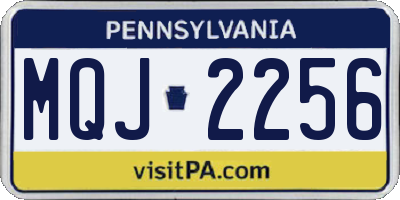 PA license plate MQJ2256