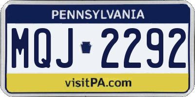 PA license plate MQJ2292