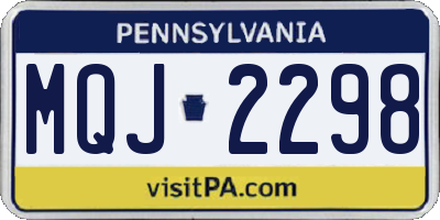 PA license plate MQJ2298