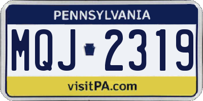 PA license plate MQJ2319