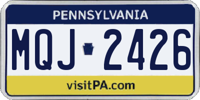 PA license plate MQJ2426