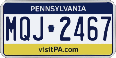 PA license plate MQJ2467