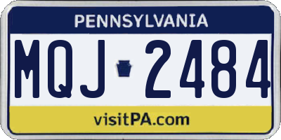 PA license plate MQJ2484