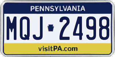PA license plate MQJ2498