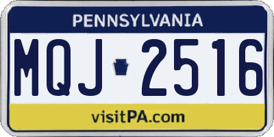 PA license plate MQJ2516