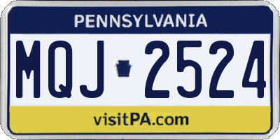 PA license plate MQJ2524