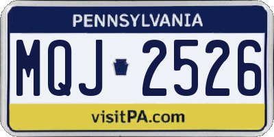 PA license plate MQJ2526