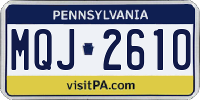 PA license plate MQJ2610