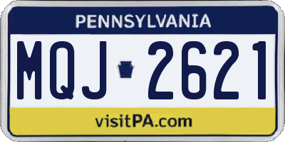 PA license plate MQJ2621