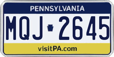 PA license plate MQJ2645