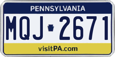 PA license plate MQJ2671