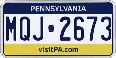 PA license plate MQJ2673