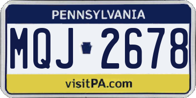 PA license plate MQJ2678