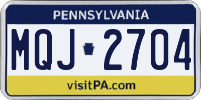 PA license plate MQJ2704