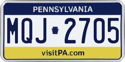 PA license plate MQJ2705