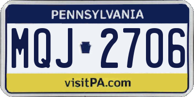 PA license plate MQJ2706