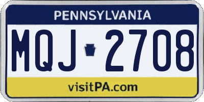 PA license plate MQJ2708