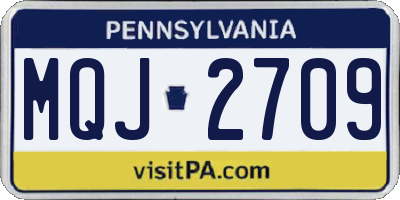 PA license plate MQJ2709