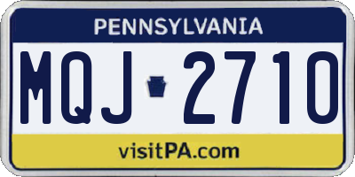 PA license plate MQJ2710