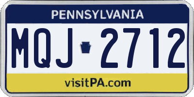 PA license plate MQJ2712