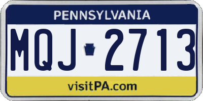 PA license plate MQJ2713