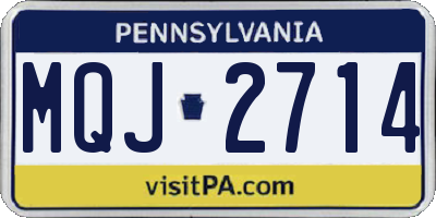 PA license plate MQJ2714