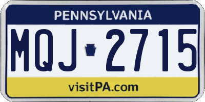 PA license plate MQJ2715