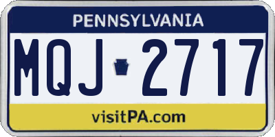 PA license plate MQJ2717
