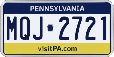 PA license plate MQJ2721