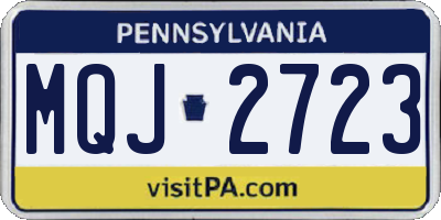 PA license plate MQJ2723