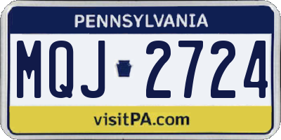PA license plate MQJ2724