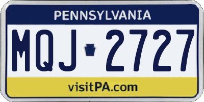 PA license plate MQJ2727