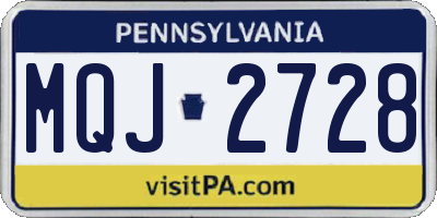 PA license plate MQJ2728