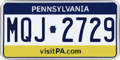 PA license plate MQJ2729