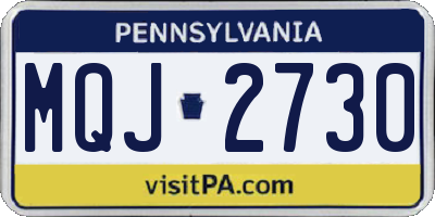 PA license plate MQJ2730