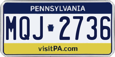 PA license plate MQJ2736