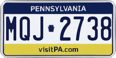 PA license plate MQJ2738