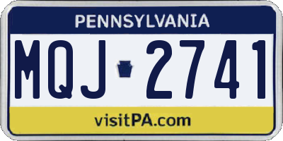PA license plate MQJ2741