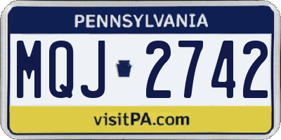PA license plate MQJ2742