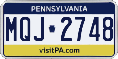 PA license plate MQJ2748