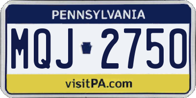 PA license plate MQJ2750