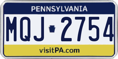 PA license plate MQJ2754