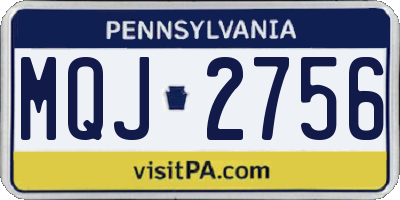 PA license plate MQJ2756