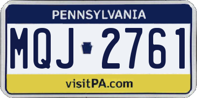 PA license plate MQJ2761