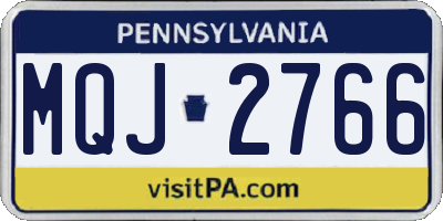 PA license plate MQJ2766