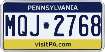 PA license plate MQJ2768