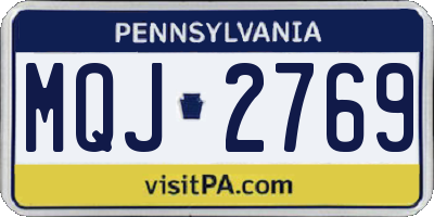PA license plate MQJ2769